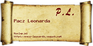 Pacz Leonarda névjegykártya
